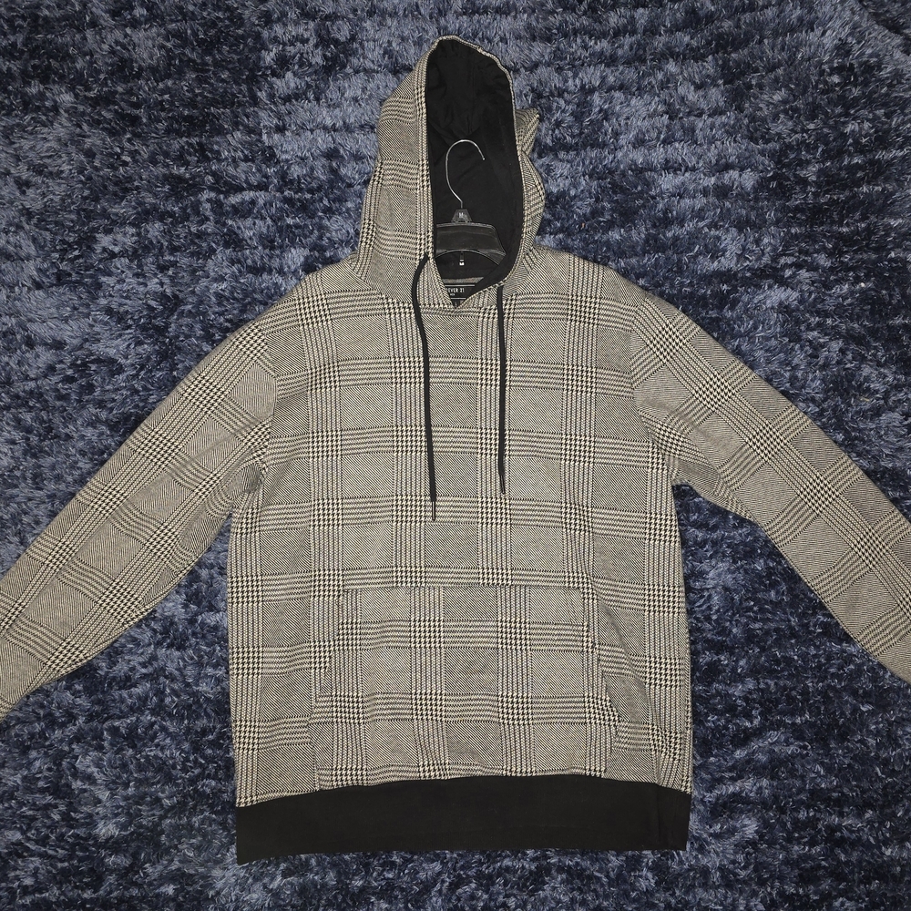 Forever 21 Gray Plaid Hoodie